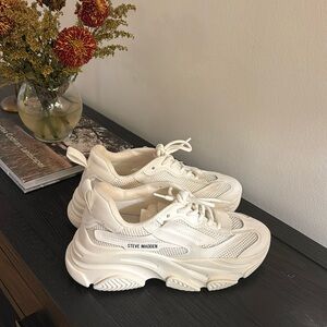 Steve Madden platform white sneakers